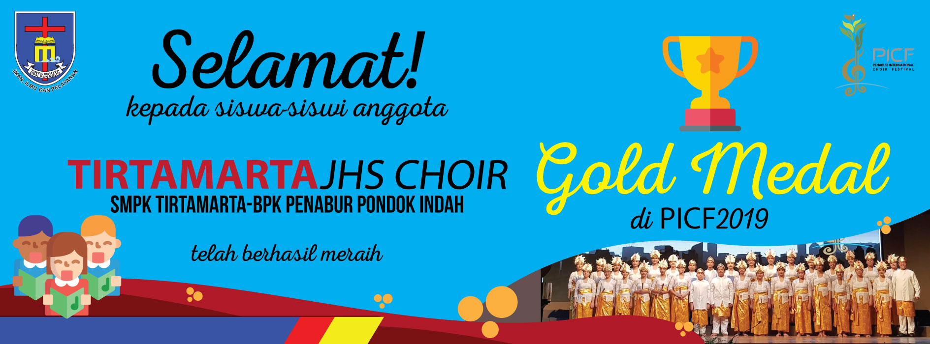 gold Medal Tirtamarta JHS Choir SMPK BPK Penabur Pondok Indah PCIF 2019