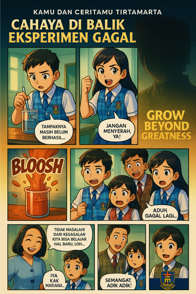 Arka The Beyonders hadir dalam episode ‘Cahaya di Balik Eksperimen Gagal’. Cerita inspiratif siswa TIRTAMARTA yang bangkit dari kegagalan TK SD SMP SMA PK2T ACTS BINA IMAN SEKOLAH holistic TIRTAMARTA BPK PENABUR KRISTEN JAKARTA SELATAN DEPOK PONDOK INDAH CINERE PENERIMAAN SISWA BARU PESERTA DIDIK 2025 2026 PSB PPDB PENDAFTARAN PENDIDIKAN KARAKTER teknologi bukan batasan GROW BEYOND GREATNESS