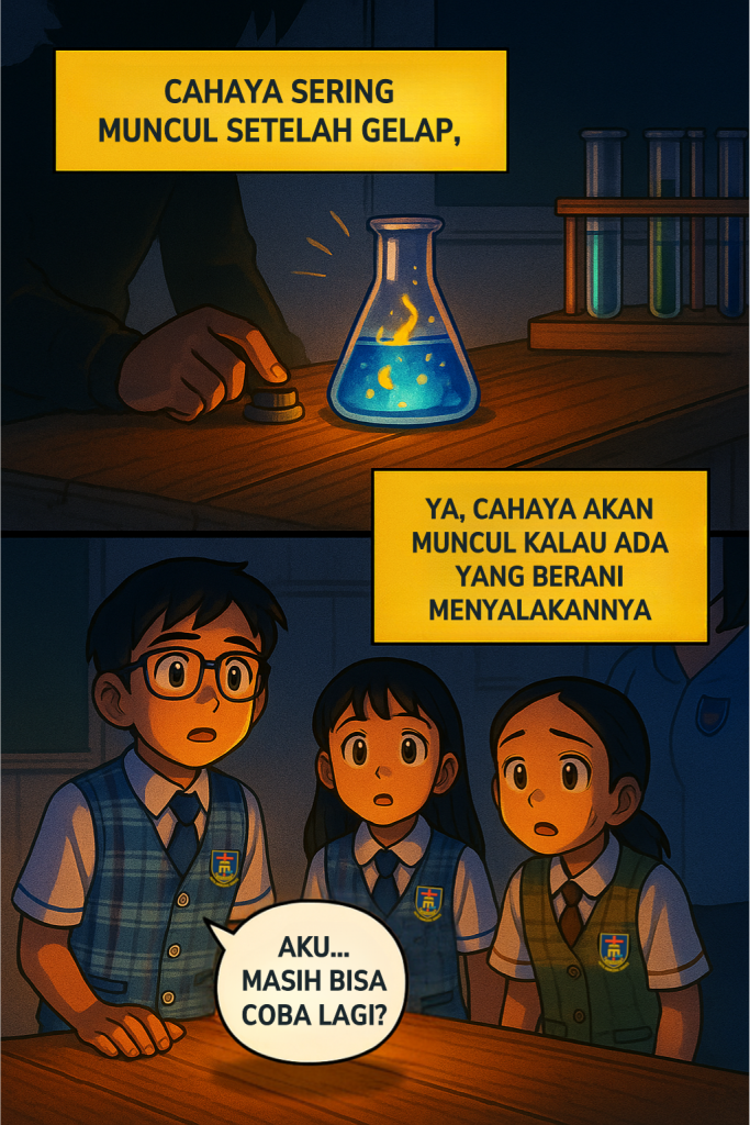Arka The Beyonders hadir dalam episode ‘Cahaya di Balik Eksperimen Gagal’. Cerita inspiratif siswa TIRTAMARTA yang bangkit dari kegagalan TK SD SMP SMA PK2T ACTS BINA IMAN SEKOLAH holistic TIRTAMARTA BPK PENABUR KRISTEN JAKARTA SELATAN DEPOK PONDOK INDAH CINERE PENERIMAAN SISWA BARU PESERTA DIDIK 2025 2026 PSB PPDB PENDAFTARAN PENDIDIKAN KARAKTER teknologi bukan batasan GROW BEYOND GREATNESS