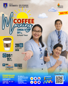Ikut Coffee Morning dan dapatkan Cashback FREE Pendaftaran, serta potongan uang pangkal Rp2.000.000 untuk Mama/Papa yang hadir dalam kegiatan Coffee Morning kali ini Toddler TK SD SMP SMA PK2T ACTS BINA IMAN SEKOLAH holistic TIRTAMARTA BPK PENABUR KRISTEN JAKARTA SELATAN DEPOK PONDOK INDAH CINERE PENERIMAAN SISWA BARU PESERTA DIDIK 2025 2026 PSB PPDB PENDAFTARAN PENDIDIKAN KARAKTER teknologi bukan batasan GROW BEYOND GREATNESS superhero