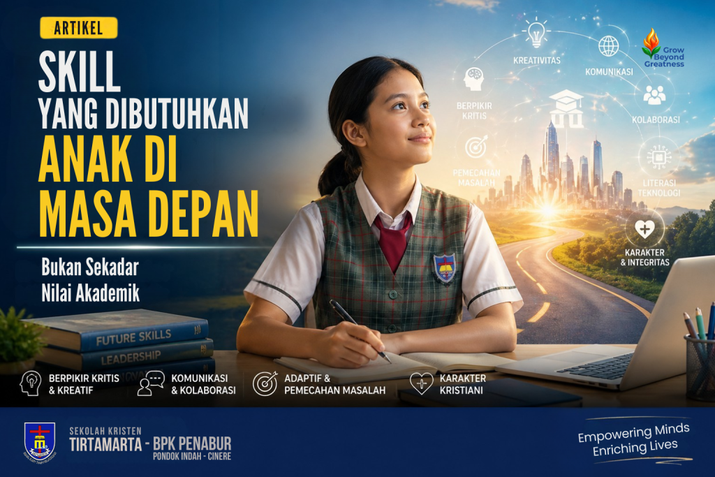 Skill yang Dibutuhkan Anak di Masa Depan (Bukan Sekadar Nilai Akademik) 8 Toddler TK SD SMP SMA PK2T ACTS BINA IMAN SEKOLAH holistic TIRTAMARTA BPK PENABUR KRISTEN JAKARTA SELATAN DEPOK PONDOK INDAH CINERE PENERIMAAN SISWA BARU PESERTA DIDIK 2025 2026 PSB PPDB PENDAFTARAN PENDIDIKAN KARAKTER teknologi bukan batasan GROW BEYOND GREATNESS superhero Pintar Itu Penting. Tapi Karakter Menentukan Masa Depan Anak Kecanduan Gadget Ini Cara Mengatasinya Tanpa Marah atau Tarik Paksa