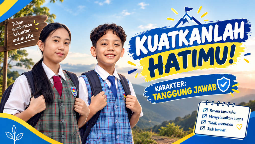 KUATKANLAH HATIMU! 7 Toddler TK SD SMP SMA SEKOLAH KRISTEN TIRTAMARTA BPK PENABUR JAKARTA DEPOK Setiap Anak Dilihat. Setiap Potensi Ditumbuhkan. Dari TK hingga SMA, setiap anak diterima sejak awal, bertumbuh dalam rasa ingin tahu, menemukan arah di masa remaja, lalu dipersiapkan untuk memimpin dan berdampak. 2027 2028 2026
